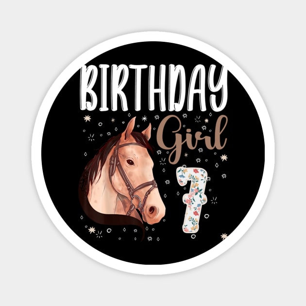 Horse Animal Lovers 7th Birthday Girl Magnet by tasmarashad